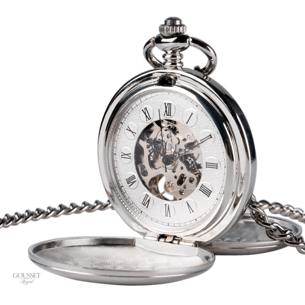 Montre à gousset vintage en métal argenté