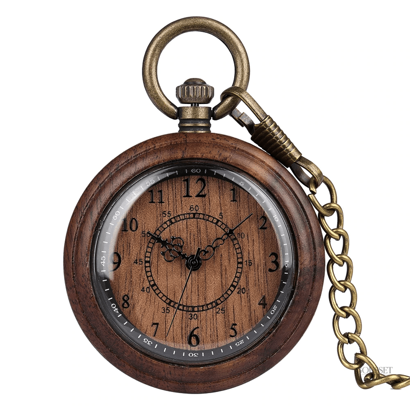 Montre à gousset en bois pour homme