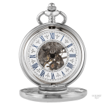 Accessoire ancien : montre à gousset argentée avec décorations