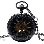 Montre à gousset ancienne noire subtile