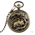 Montre à gousset femme oiseaux japonais élégante