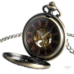 Montre gousset femme avec motif oiseaux