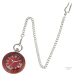 Montre gousset homme au design en bois rouge