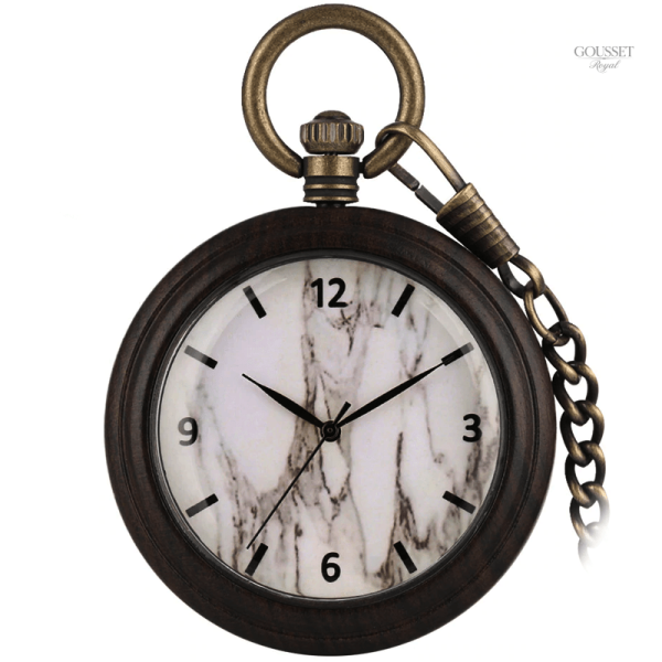 Montre à gousset homme avec cadran marbré élégant