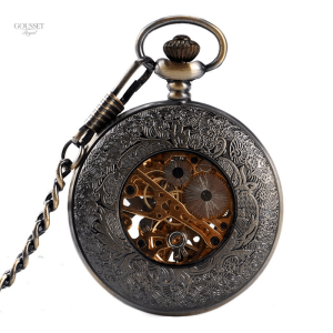 Accessoire féminin, montre à gousset au design coquillage