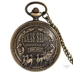 Montre à gousset homme Texas Saloon élégante et vintage