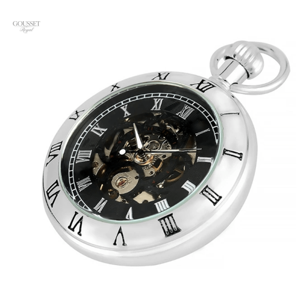 Montre à gousset vintage en métal argenté