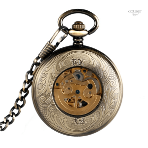 Montre à gousset vintage avec chaîne décorative