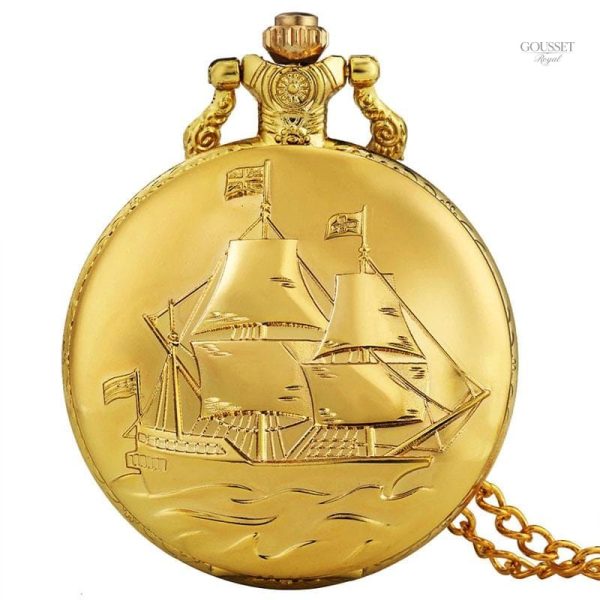 Montre à gousset homme voilier élégante et classique