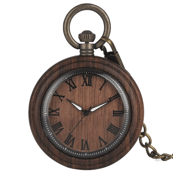 Montre à gousset homme en bois wengé