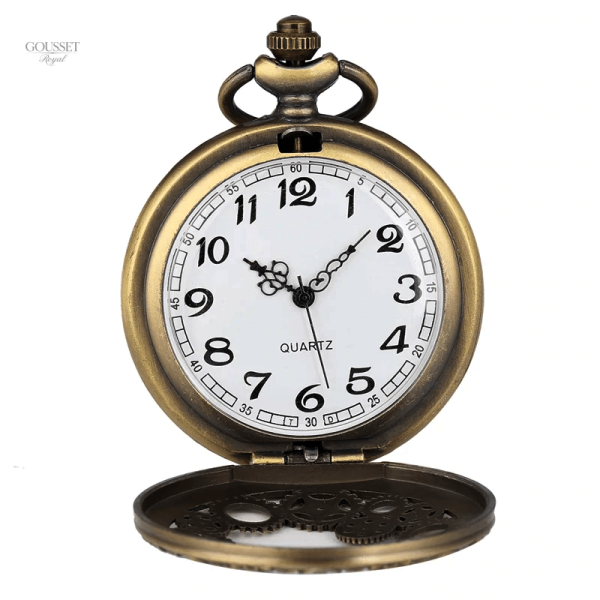 Montre à gousset unique avec design d'engrenages