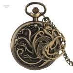 Montre à gousset homme avec design de dragon légendaire