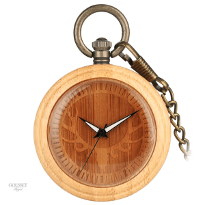 Montre à gousset homme avec motif tête de cerf