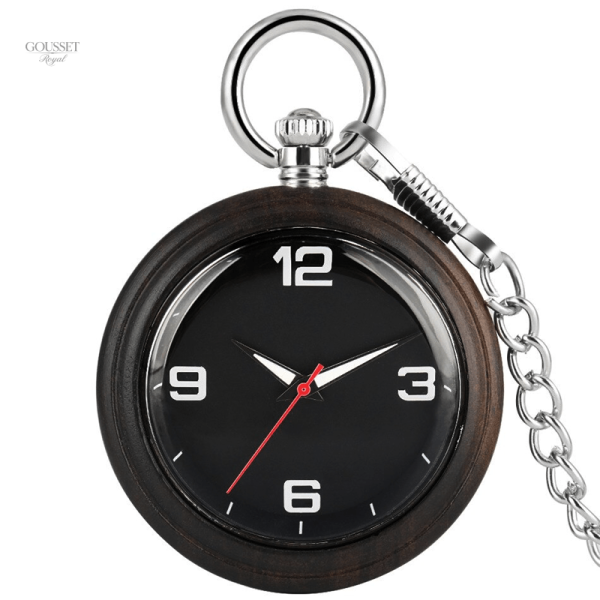 Montre à gousset en bois sauvage pour homme