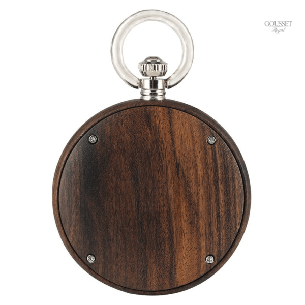 Montre à gousset homme, design en bois naturel