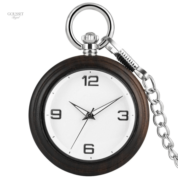 Accessoire élégant, montre à gousset en bois
