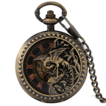 Montre à gousset femme avec motif d'oiseau majestueux
