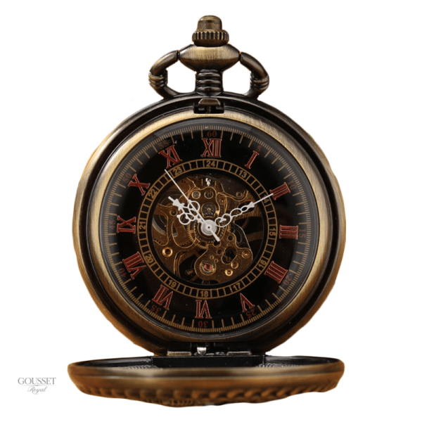 Accessoire féminin élégant, montre à gousset ornée d'oiseaux