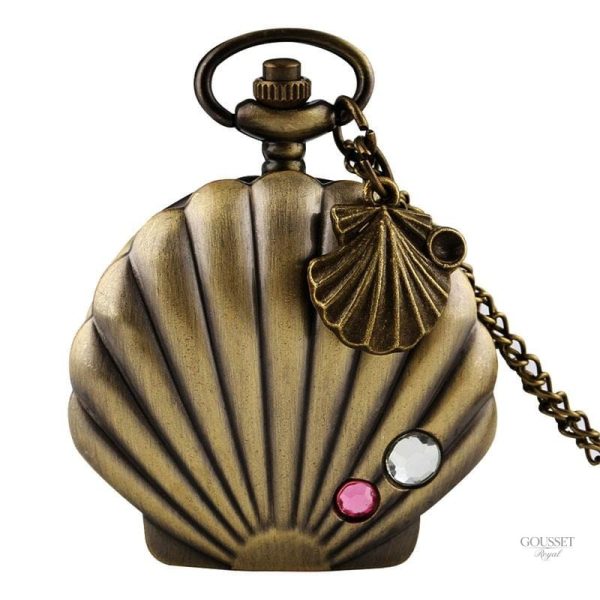 Montre à gousset femme coquillage élégante