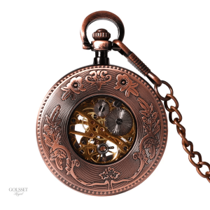Montre à gousset vintage en métal cuivré