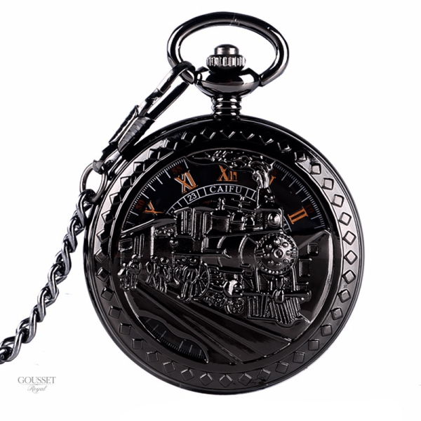 Montre à gousset ancienne locomotive vintage