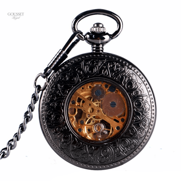 Montre à gousset en laiton avec motif locomotive