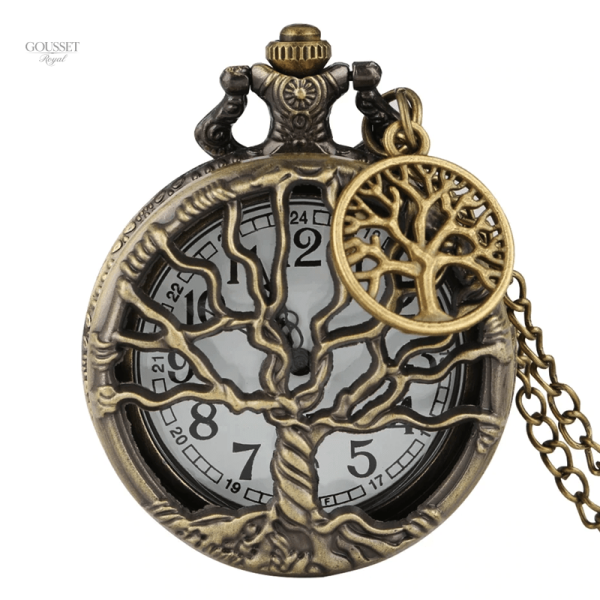 Montre à gousset femme arbre de vie élégante