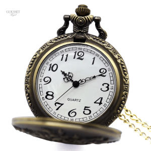 Montre à gousset chic pour femmes avec design de rose