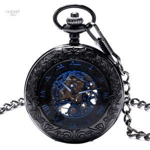 Montre à gousset ancienne bleu céleste