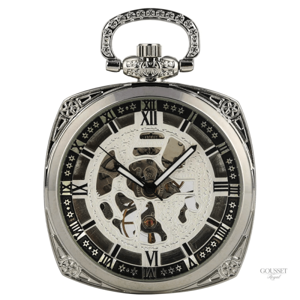 Montre à gousset ancienne en argent carré
