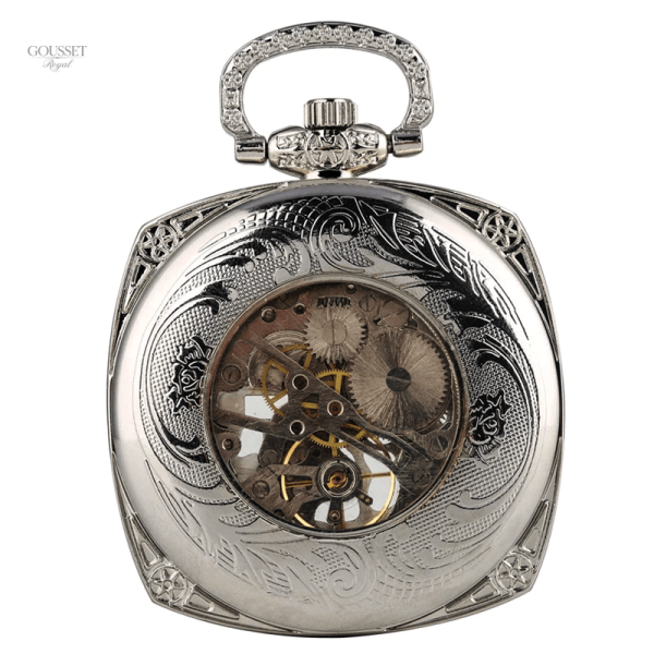 Montre ancienne en argent avec design carré