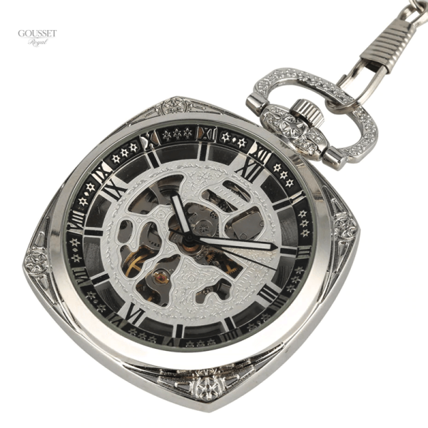 Montre à gousset vintage en argent, style classique