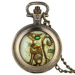 Montre à gousset femme avec design de chat