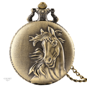 Montre à gousset femme avec motif cheval