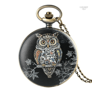 Montre à gousset femme chouette élégante et raffinée