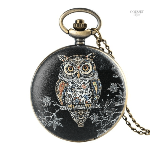 Montre à gousset femme chouette élégante et raffinée