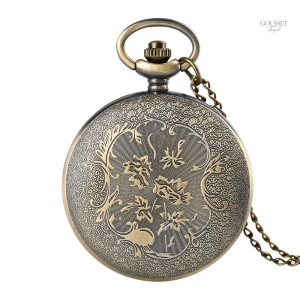 Design de montre à gousset avec motif chouette pour femme