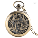 Montre à gousset homme avec motif dragon