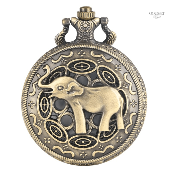 Montre à gousset éléphant pour femme