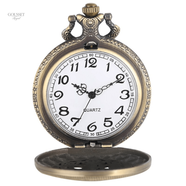 Montre vintage à gousset avec motif éléphant