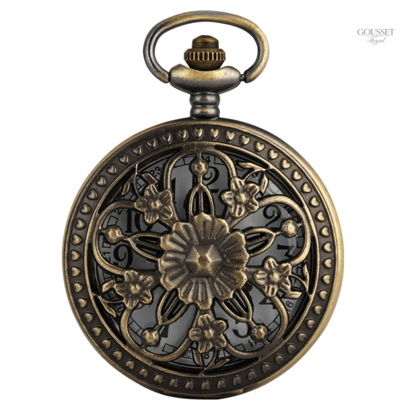 Montre à gousset femme fleurs élégante et délicate