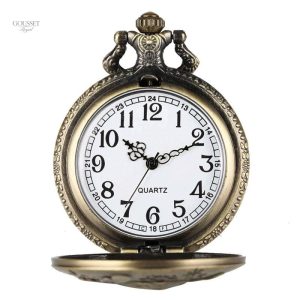 Accessoire féminin : montre à gousset avec motif lapin