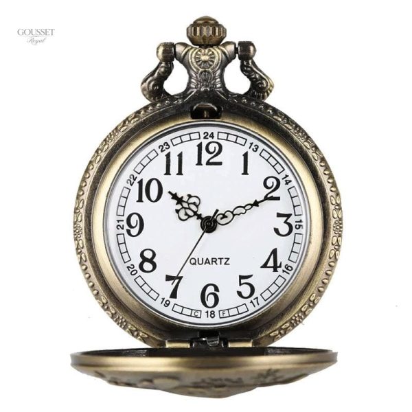 Accessoire féminin : montre à gousset avec motif lapin