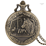 Montre à gousset homme loup élégante et vintage