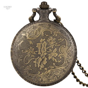 Montre à gousset avec motif de loup pour homme