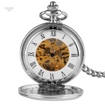 Montre à gousset vintage avec mécanisme visible