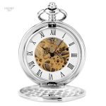 Montre à gousset vintage avec mécanisme visible