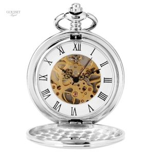 Montre à gousset vintage avec mécanisme visible