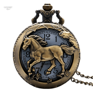 Montre à gousset femme cheval sauvage