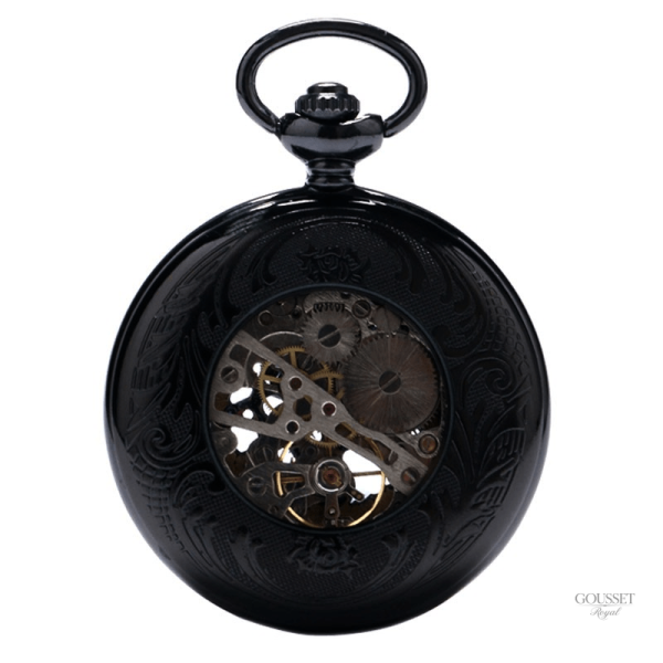 Montre à gousset vintage avec finition noire